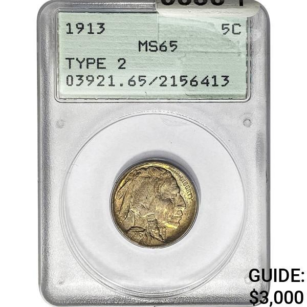 1913 Buffalo Nickel PCGS MS65