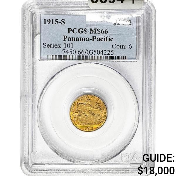 1915-S Pan-Pac $2.50 Gold Quarter Eagle PCGS MS66