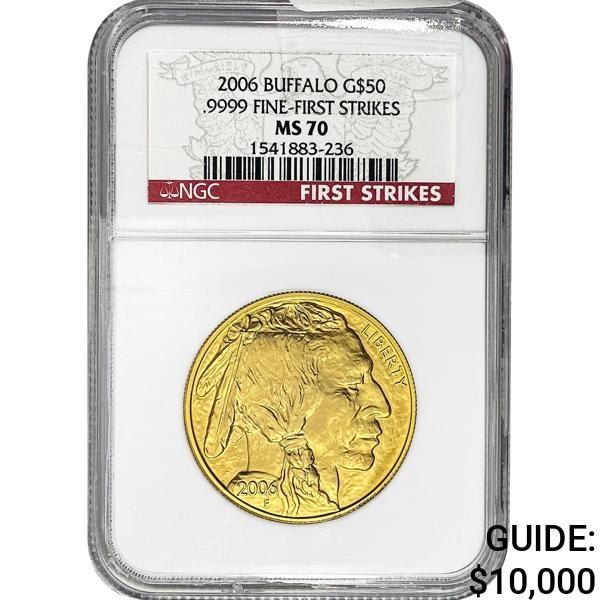 2006 Buffalo $50 Gold 1OZ NGC MS70