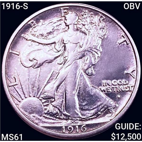 1916-S Walking Liberty Half Dollar UNCIRCULATED