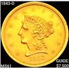 1843-O $2.50 Gold Quarter Eagle UNCIRCULATED