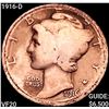 1916-D Mercury Dime LIGHTLY CIRCULATED