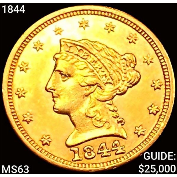 1844 $2.50 Gold Quarter Eagle CHOICE BU