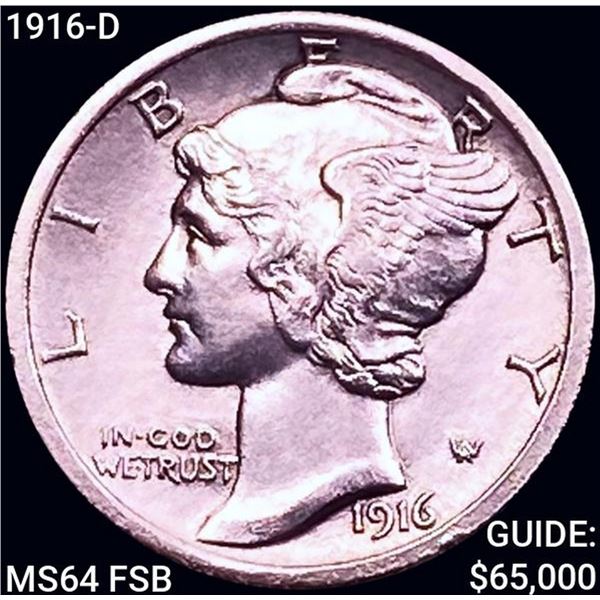 1916-D Mercury Dime CHOICE BU FSB