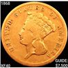 Image 1 : 1868 $3 Gold Piece NEARLY UNCIRCULATED