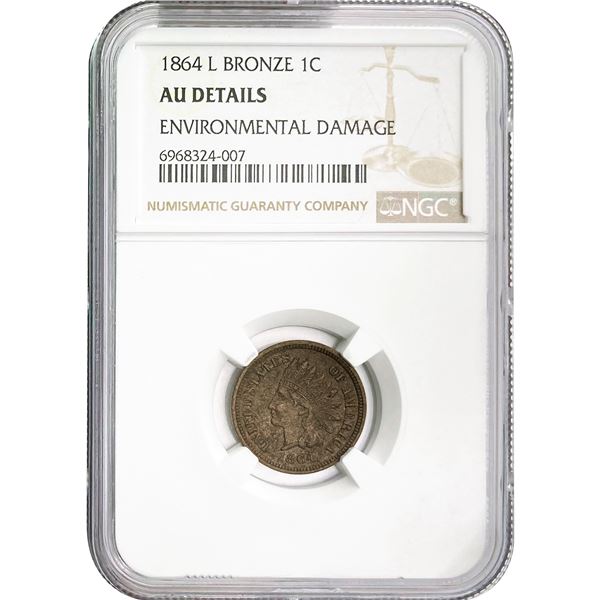 1864-L Indian Head Cent NGC AUDET