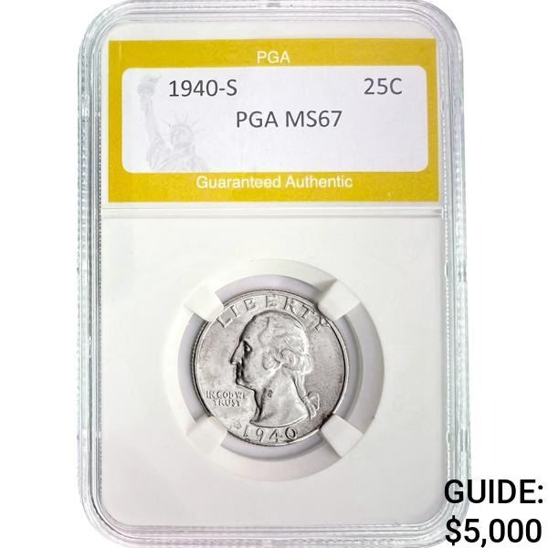 1940-S Washington Quarter PGA MS67