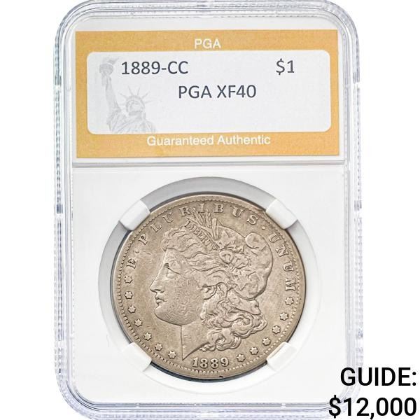 1889-CC Morgan Silver Dollar PGA XF40