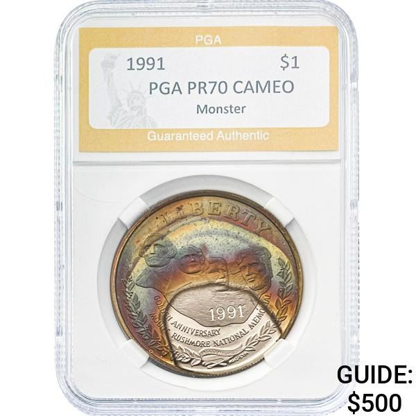 1991-S Mount Rushmore $1 PGA PR70 CAMEO