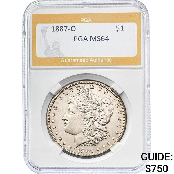 1887-O Morgan Silver Dollar PGA MS64