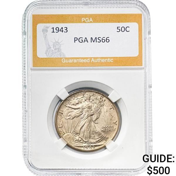 1943 Walking Liberty Half Dollar PGA MS6