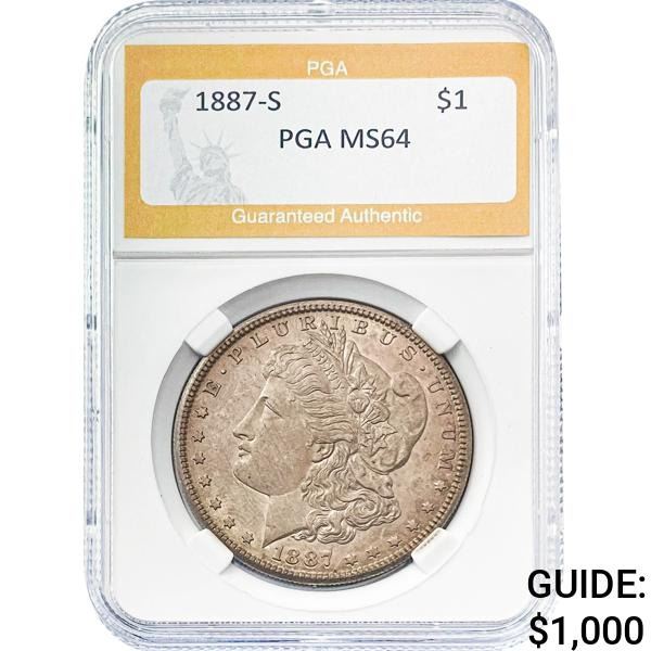 1887-S Morgan Dollar PGA MS64
