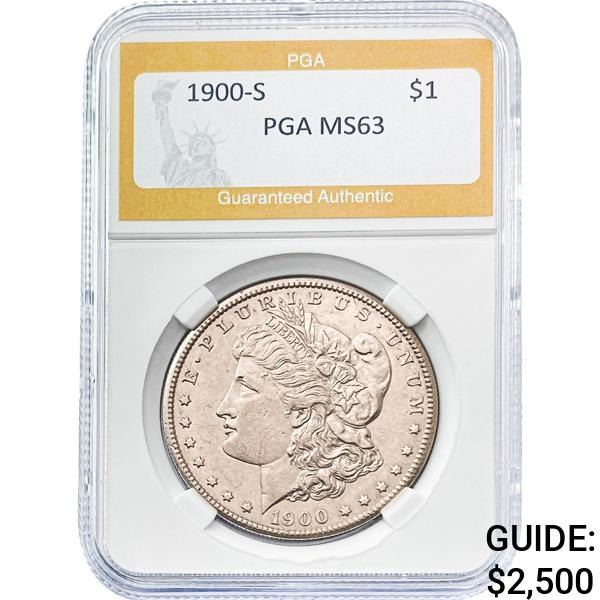 1900-S Morgan Silver Dollar PGA MS63