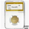1870 Two Cent Piece PGA AU55