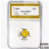 Image 1 : 1854 Rare Gold Dollar PGA MS64 TYPE 1