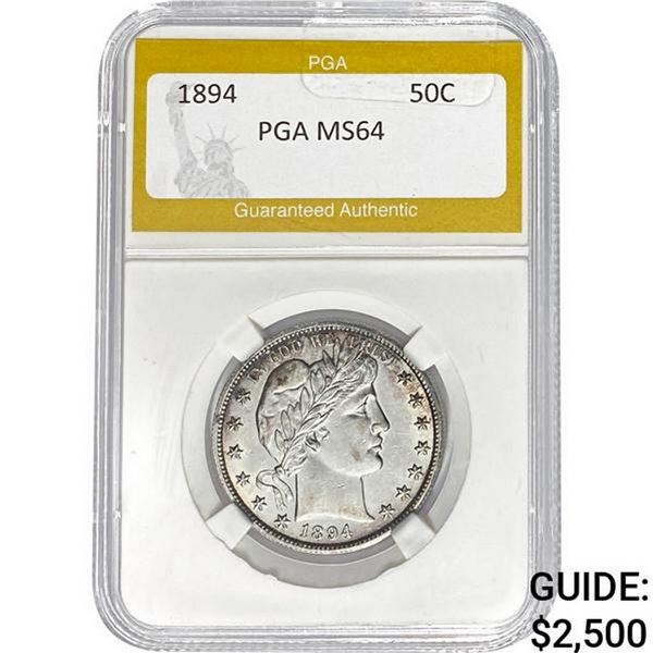 1894 Barber Half Dollar PGA MS64 MS64