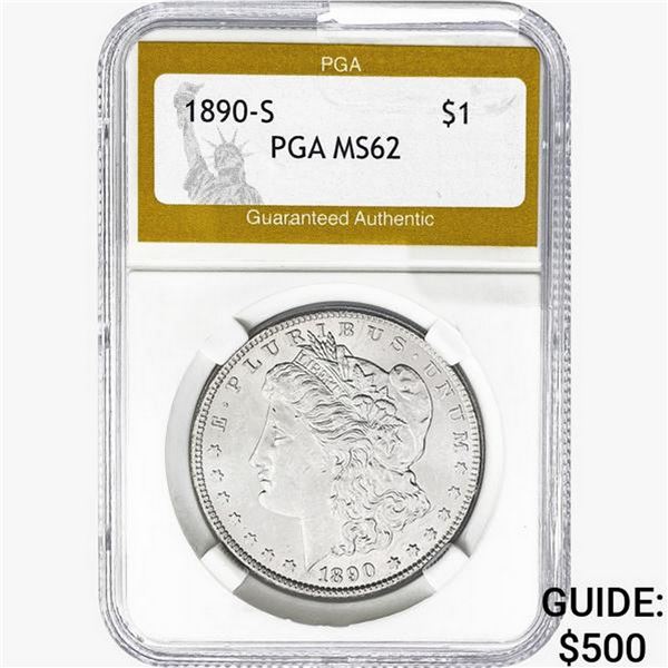 1890-S Morgan Silver Dollar PGA MS62