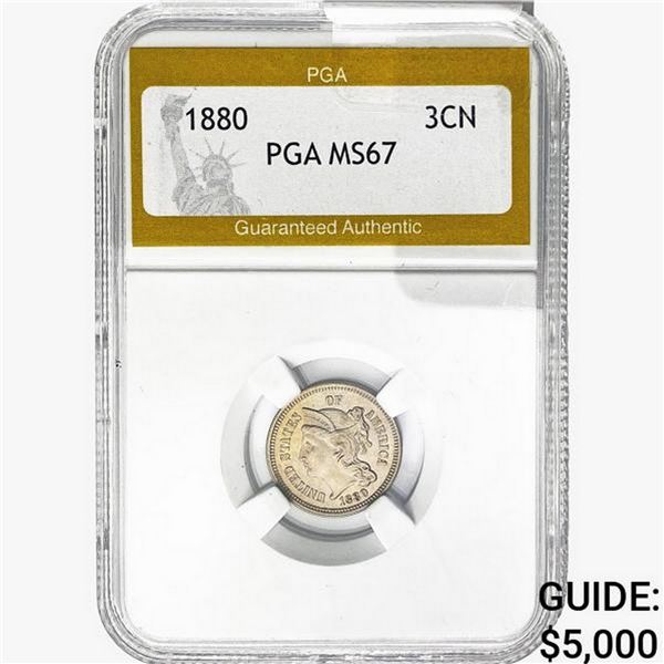 1880 Nickel Three Cent PGA MS67