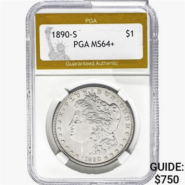 1890-S Morgan Silver Dollar PGA MS64+