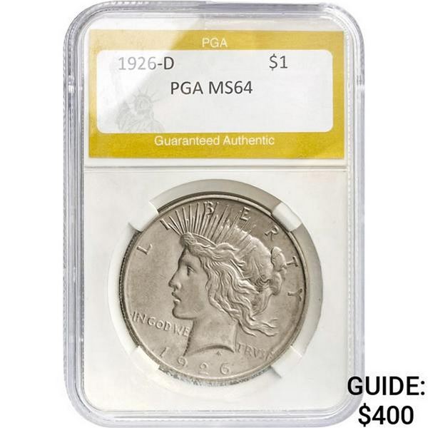 1926-D Peace Dollar PGA MS64 MS64