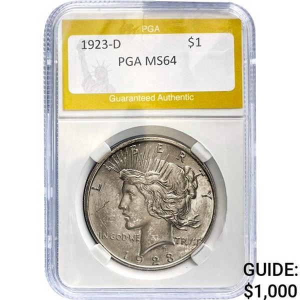 1923-D Peace Dollar PGA MS64 MS64
