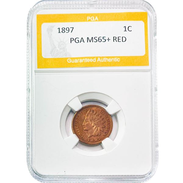 1897 Indian Head Cent PGA MS65+ RED