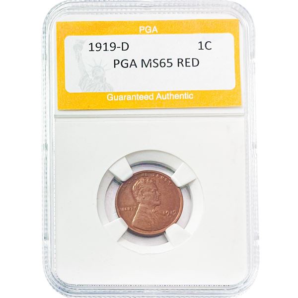 1919-D Lincoln Cent PGA MS65 RED