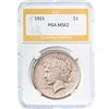 Image 1 : 1921 Peace Dollar PGA MS62