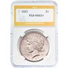 Image 1 : 1921 Peace Dollar PGA MS63+