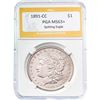 1891-CC Morgan Dollar PGA MS63+