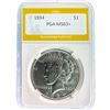 1934 Peace Dollar PGA MS63+