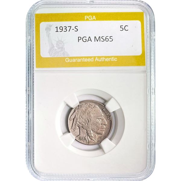 1937-S Buffalo Nickel PGA MS65