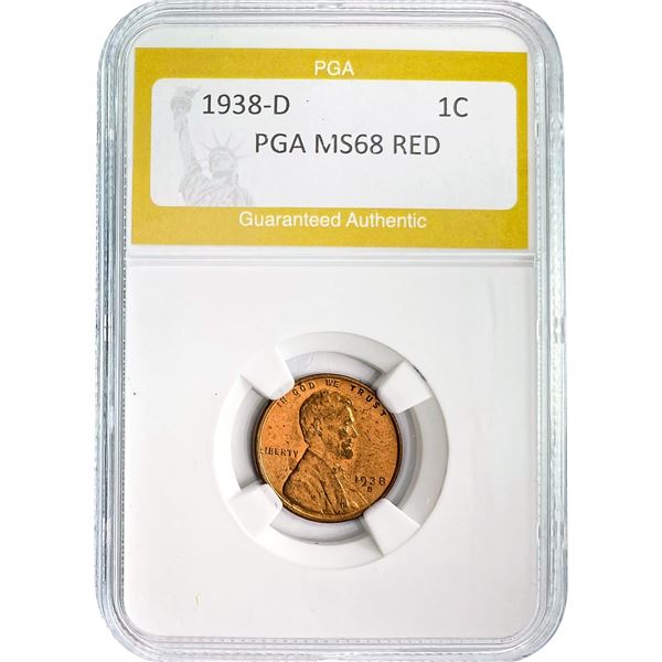 1938-D Lincoln Cent PGA MS68 RED