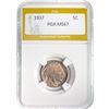 Image 1 : 1937 5C Buffalo Nickel PGA MS67