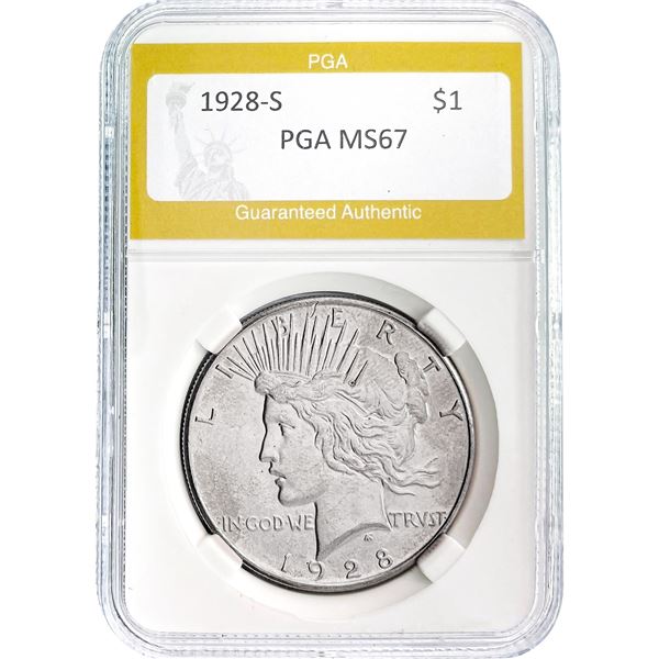 1928-S Peace Dollar PGA MS67