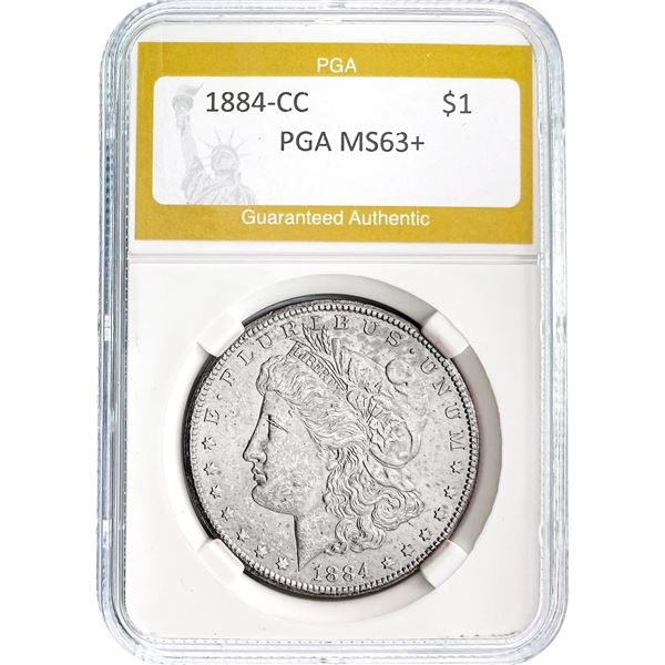 1884-CC Morgan Silver Dollar PGA MS63+