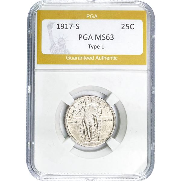 1917-S Standing Liberty Quarter PGA MS63