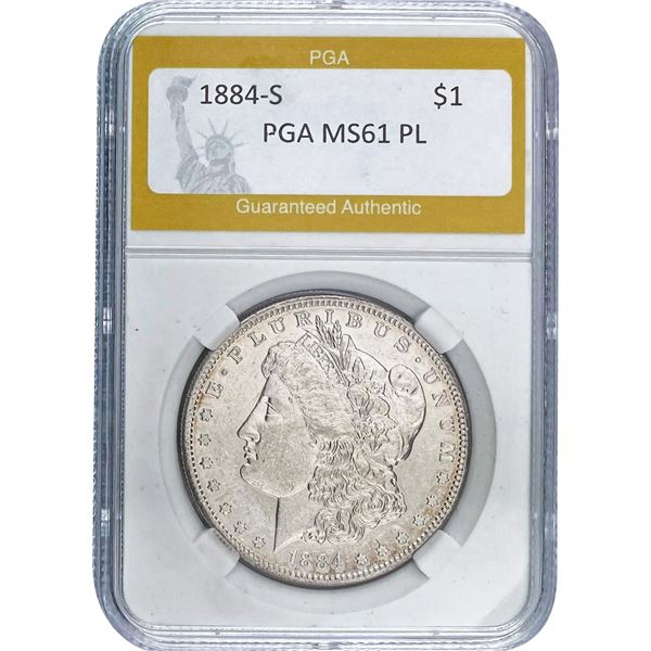 1884-S Morgan Dollar PGA MS61 PL