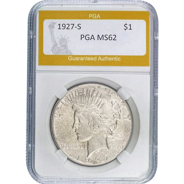 1927-S Peace Dollar PGA MS62