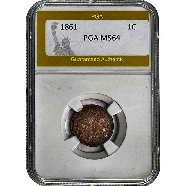 1861 Indian Head Cent PGA MS64