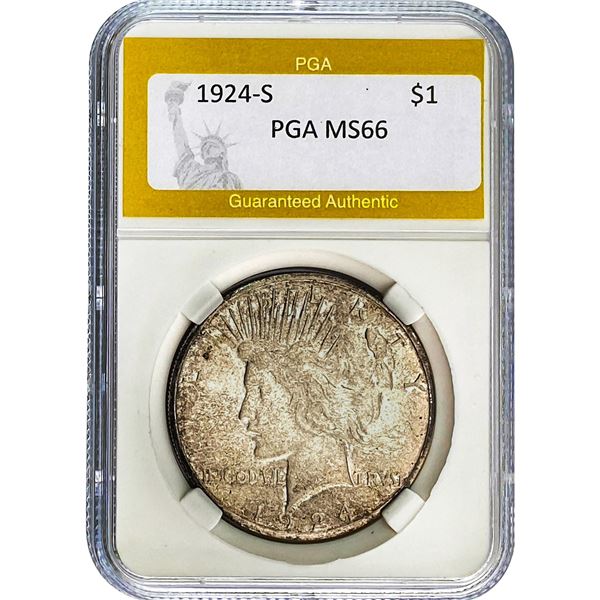 1924-S Peace Dollar PGA MS66