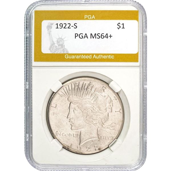 1922-S Peace Dollar PGA MS64+