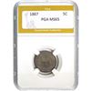 Image 1 : 1867 Shield Nickel PGA MS65