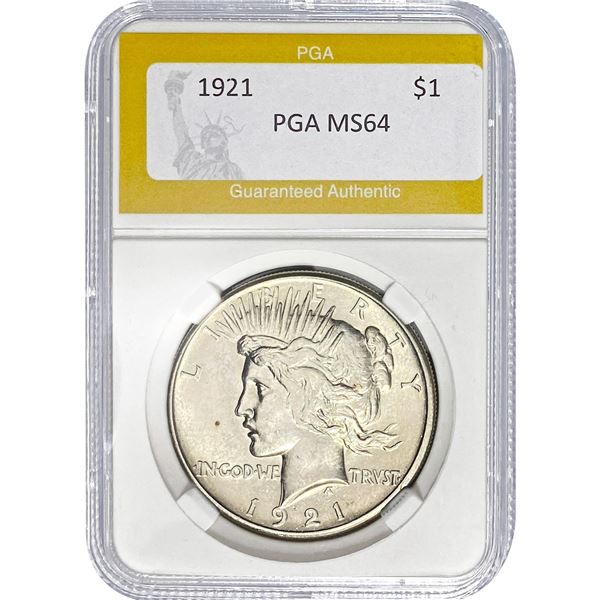1921 Peace Dollar PGA MS64