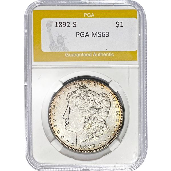 1892-S Morgan Silver Dollar PGA MS63