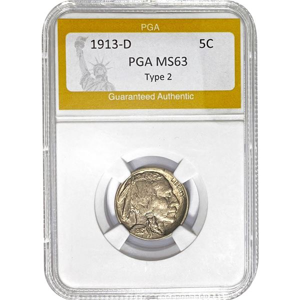 1913-D Buffalo Nickel PGA MS63