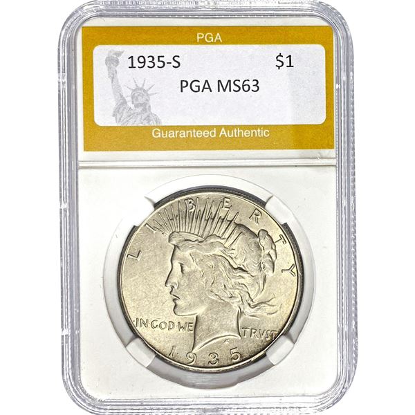 1935-S Peace Dollar PGA MS63
