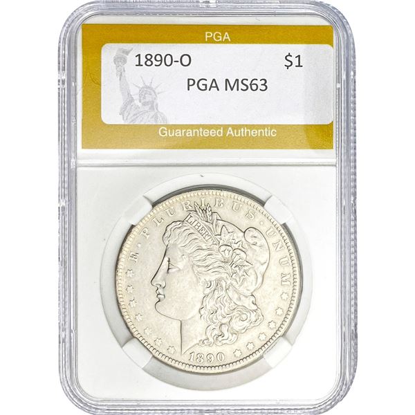 1890-O Morgan Silver Dollar PGA MS63
