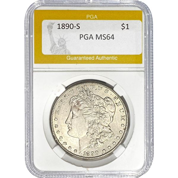 1890-S Morgan Dollar PGA MS64