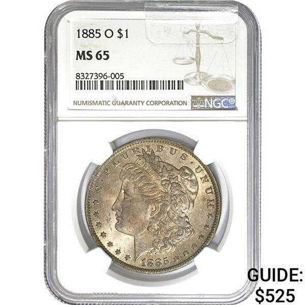 1885-O Morgan Silver Dollar NGC MS65